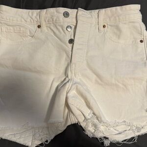Old Navy White Distressed Jean Shorts